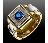 18k Multi Rose Gold Ring For Men/women Natural 1 Carat Sapphire Diamond Jewelry Anillos De Bizuteria Anillos Gemstone Rings Box