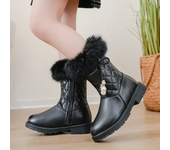Botas De Nieve Largas Con Lazo Largo Para Niñas, Zapatos Térmicos Para Niños