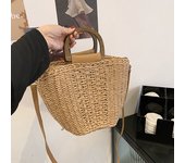 Summer Straw Bucket Bag Female Large Capacity Shoulder Beach Bags Woven Handmade Shoulder Crossbody Bag Vacation Handmade Totea