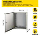 SucceBuy NEMA Steel Enclosure,NEMA 4X Waterproof Electrical Box, IP66 Dustproof Outdoor/Indoor Junction Box