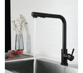 Grifo extraíble para fregadero de cocina, rociador de doble función, caño giratorio, montaje en cubierta, acero inoxidable.