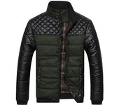 Abrigo de algodón hombre invierno, forrado, grueso, cuello levantado