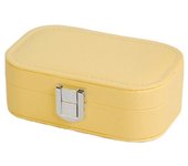 Macaron Color Leather Jewelry Organizer Box Rectangle Classic Trinket Storage Box Multi-functional Portable Ring Box
