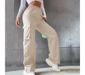 Womens Cargo Pants Elastic High Waist Wide Leg Trousers Straight Leg Joggers Outfits Baggy Wide Leg Sweatpants Oversized Pants