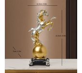 Portable Resin Feng Shui Lucky Horse Statue Good Luck Attract Wealth Office Ornaments Small Horse Sculpture Living Room