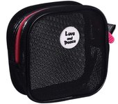 Portable Square Mesh Makeup Bag Zipper Visable Transparent Cosmetic Bag Earphone Bag Toiletry Bag Toiletry Storage Bag Outdoor