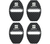 4pcs Car Door Lock Cover Protect Buckle Cover Latch Stop Anti Rust Car Accessories For Seat Leon Fr+ Ibiza Cupra Altea Racing - Door Lock Protective Cover