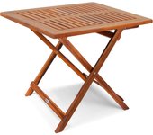 Mesa Plegable de Madera de Acacia 70x70cm Mesita de Jardín Mesa Portátil Exterior Balcón Terraza