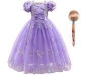 Girl Cosplay Princess Aurora Rapunzel Dress Up Kids Christmas Halloween Tulle Fancy Costume for Children Girls Birthday