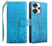 Funda de cuero PU para Xiaomi Redmi Turbo 3 5G/POCO F6 5G, Funda de cartera a prueba de golpes con correa de mano