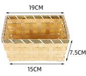 Natural Color Bamboo Basket Simple Woven Rectangle Wicker Bread Basket Handmade Egg Storage Basket Home Shop Display