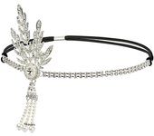 Vintage Bridal Headpiece Gatsby Flapper Pearl Headband Elegant Diamond Headdress  Dress Accessories Dancing Party
