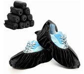 Althee 100 Pack Of Disposable Pp Shoe Covers One Size Fit Most Black Non-slip Shoe Protectors