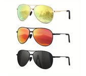 Gafas de Moda Polarizadas HENGOSEN para Hombres y Mujeres - Estilo Vintage con Monturas de Acero Inoxidable y Lentes TAC, Detalles en Negro y Dorado, Perfectas para Golf, Senderismo, Correr y Actividades al Aire Libre en la Playa, Gafas Deportivas para|