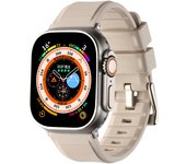 Correa De Deducción De Reloj De Silicona Transversal De Color Sólido Para Apple Watch Series 42/44/45/49mm