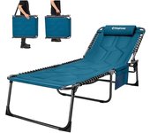 Plegable Exterior, Respaldo Ajustable en 5 Posiciones, Silla de Playa, Cama de Camping con Almohada para Playa Piscina Vacaciones Exterior ¡Disponible en dos versiones diferentes! Elige tu opción a continuación