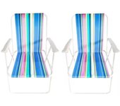 Set of 2 folding beach chairs camping lounger portable beach chair for swimming pool garden beach