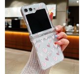 For Samsung Galaxy Z Flip 5 Flip 4 3 Flip 6 Love Heart Pattern Phone Case For Samsung Z Flip5  Flip6 Shockproof Hard Clear Cover