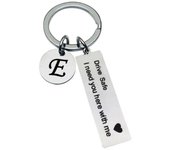 Drive Safe Keychains A-Z Initials Letters Men Women Stainless Steel Key Chain Birthday Chritsmas Father's Day Gifts Jewelry