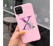 For Samsung Galaxy A12 Case Cute Letters Phone Cover Silicon Back Cases For Samsung A12 A 12 A125F Soft TPU Bumper Coque Flower