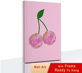 Pink Disco Ball Dance Floor Party Fashion Poster with Frame Retro Wall Art Picture Canvas Painting for Club Bar Room Home Decor