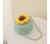 Round Straw Crossbody Shoulder Bag Women Woven Beach Bag for Ladies Rattan Handmade Knitted Candy Color Small Handbag Bolsa