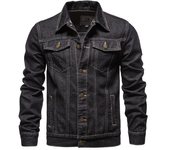Autumn and winter solid color retro fashion denim men's casual cotton jacket, jacket