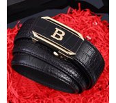 Casual Black Coffee Business Leather Belt Luxury Design Trendy Brand Automatic Buckle Waist Belt Man Crocodile Pattern Waistband