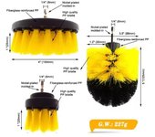 Cepillo de fregado eléctrico, Kit de cepillo de taladro, taladros eléctricos, cepillo de fregado para alfombras, vidrio, neumáticos de coche, cepillos de nailon de 2/3, 5/4''