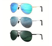Gafas de Moda Polarizadas HENGOSEN para Hombres y Mujeres - Estilo Vintage con Monturas de Acero Inoxidable y Lentes TAC, Detalles en Negro y Dorado, Perfectas para Golf, Senderismo, Correr y Actividades al Aire Libre en la Playa, Gafas Deportivas para|