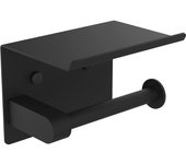 MK34053B - Portarrollos Adhesivo Sin Tapa de Papel Higiénico con el Teléfono Móvil Estante de Almacenamiento, Acero Inoxidable, negro