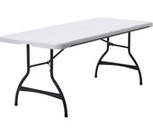 plegable rectangular ultrarresistente negra, exterior e interior para jardín, terraza, eventos y catering, Medidas 182x76cm, altura 73,5cm, Mesas plegables grans (92119)