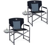 Silla de Camping Resistente de 180 kg Silla Plegable Aluminio Silla de Camping para Adultos con Mesa Auxiliar Portátil para Festivales al Aire Libre