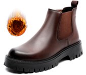 Cuero Chelsea británico Botas de hombre Botas de cuero de caña alta de lana Botas versátiles de moda
