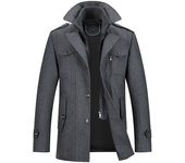 Chaqueta de lana de otoño e invierno, chaqueta de lana de cuello medio de moda, chaqueta de tamaño europeo