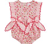 Pudcoco Infant Baby Girl Romper Casual Sleeveless Round Neck Cherry Print Bodysuit Newborn Playsuit 0-18M
