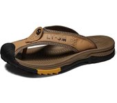 Men's cowhide Eva men's soft bottom flip flops summer beach slippers