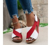Sandalias de tacón de cuña para mujer, zapatos de moda de verano