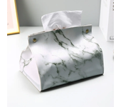 Tissue Case Box Container PU Leather Marble Pattern Napkin Holder Tissue Box Papers Bag Cosmetic Box Case Pouch Organizer
