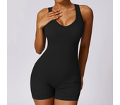 Seamless Women's One Piece Playsuit Yoga Shorts Set Female Gym Comfortable Sports Romper Workout Training Jumpsuit