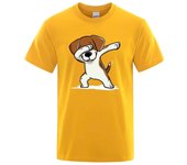 Loose and Breathable Hip-Hop Dog Print Crew Neck for Men, Casual Summer Shirt
