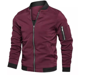 Men's Bomber Jacket Lightweight Casual Windbreaker Zip Up Coat with Pocket