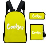 3Pcs Set School bags with Lunch bag Pencil Case,Custom Backpack Add with Your Logo or text , Kids Bags with 3D Football Printed