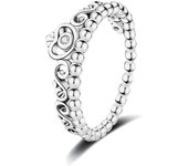 High heart silver ring, red fashionable cubic zirconia, stars, moon, flowers, wedding fashionable jewelry, gifts Mother's Day Gift