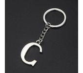 DIY A-Z Letters key Chain Car Men Metal Keychain Ring Women Car Key Ring Simple Silver Color Letter Name Key chain Party Gift