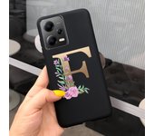 Fashion Rose Initial Letter Phone Case For Xiaomi Poco X5 5G PocoX5 Pro Soft Silicone TPU Back Cover For Poco X5 Pro X 5 X5Pro