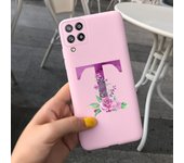 Case For Samsung Galaxy A22 Cases Lovely Letters Flower Phone Cover Silicone Funda For Coque Samsung A22 4G 5G A 22 2021 Housing