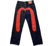 Y2K best-selling jeans retro personalized print jeans men's 2024 new punk hip hop Gothic loose straight jeans couple street wear