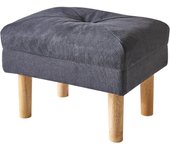 Taburete Otomana, Taburete para Sofá para Cambiar Zapatos con 4 Patas de Madera, Taburete Bajo, Tapizado Taburete Reposapiés, 40 × 29 × 32CM, Beige