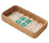 Hand Woven Splicing Shell Rattan Basket Rattan Weaving Colorful Rattan Shell Tray Handmade Household Dried Fruit Plate